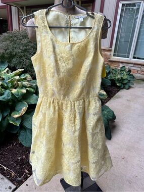 Yellow Floral Lace Dress